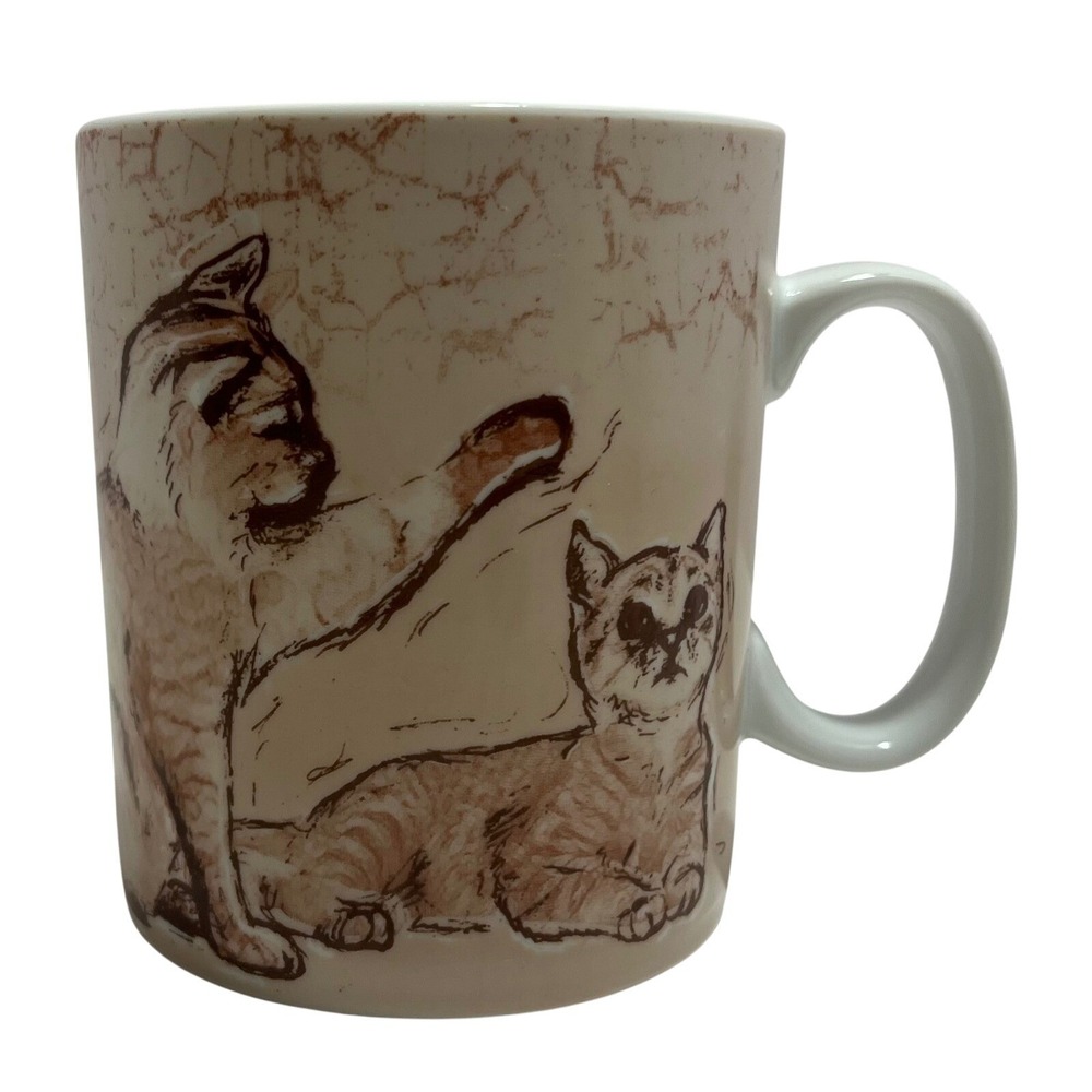 Pink Cat Kitten Konitz Seasons Autumn Coffee Cup Mug 2010 German 16‎ oz